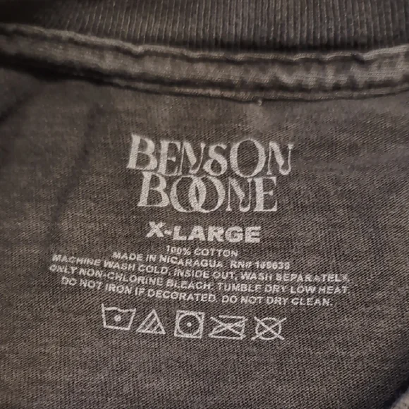 Benson Boone Portrait Tee American Heart Graphic T-Shirt XL Charcoal Black - Picture 4 of 9